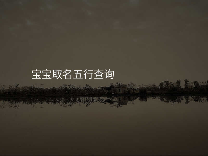 宝宝取名五行查询