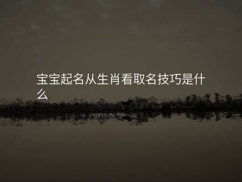 宝宝起名从生肖看取名技巧是什么