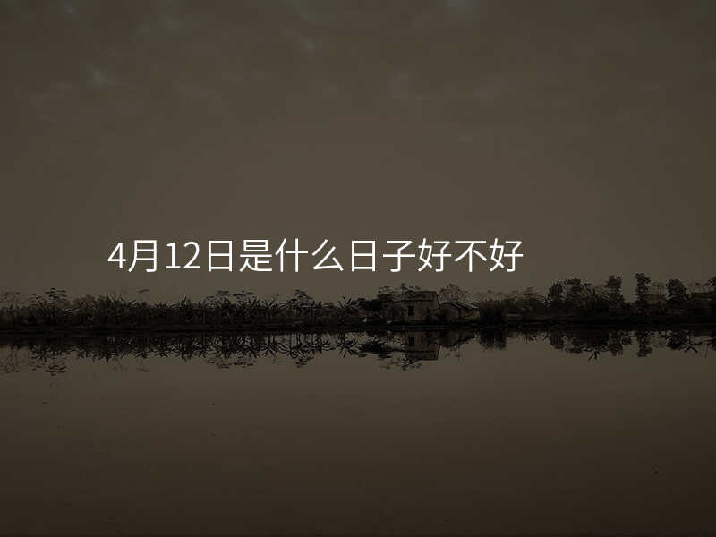 4月12日是什么日子好不好
