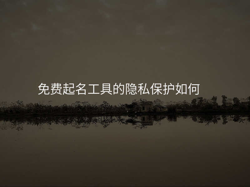 免费起名工具的隐私保护如何