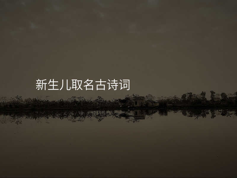 新生儿取名古诗词