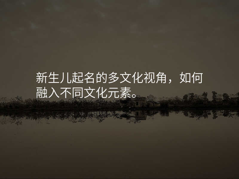 新生儿起名的多文化视角,如何融入不同文化元素。