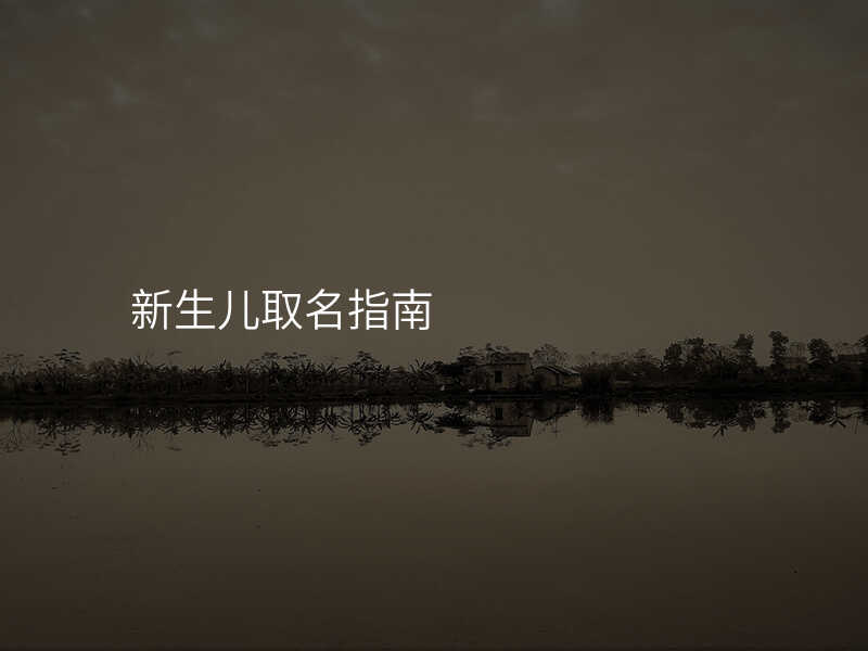 新生儿取名指南