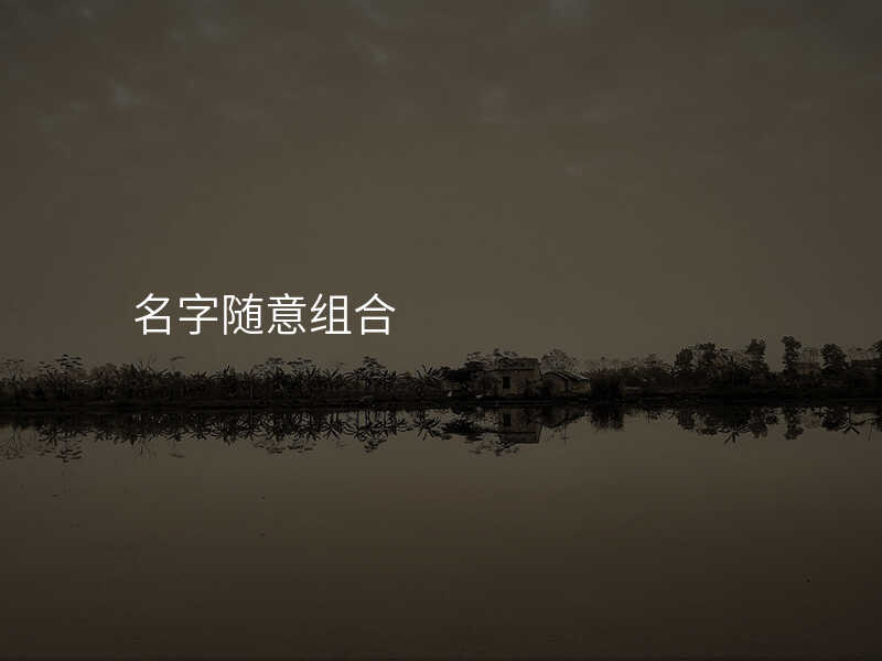 名字随意组合