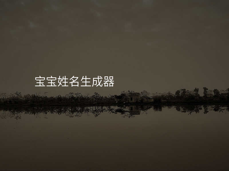 宝宝姓名生成器