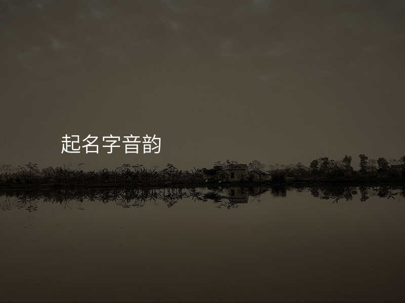 起名字音韵
