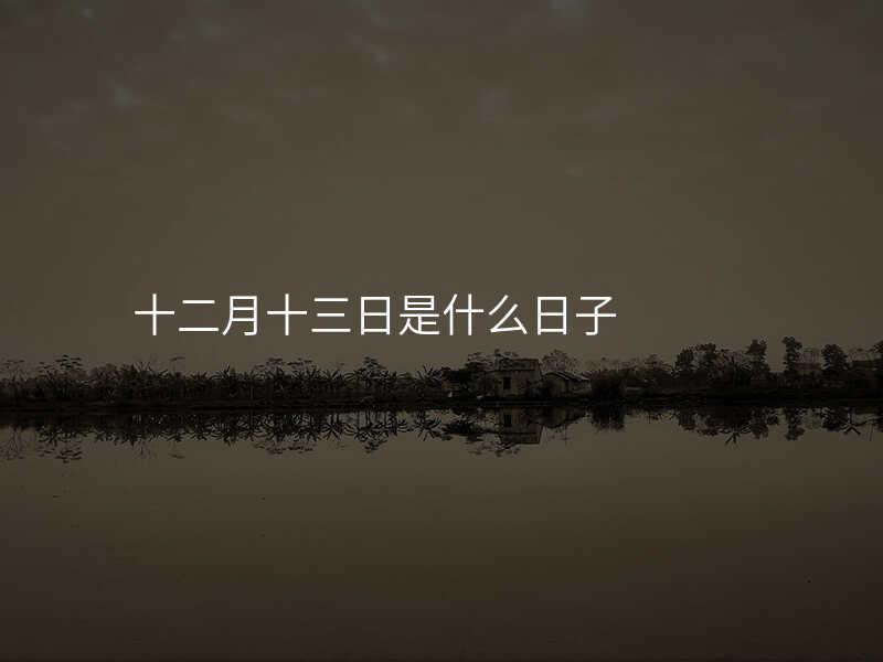 十二月十三日是什么日子
