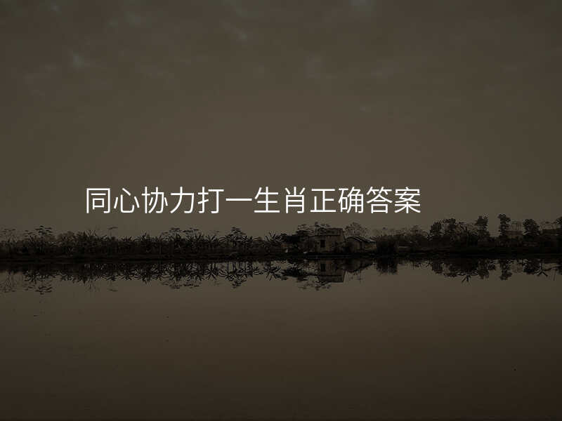 同心协力打一生肖正确答案