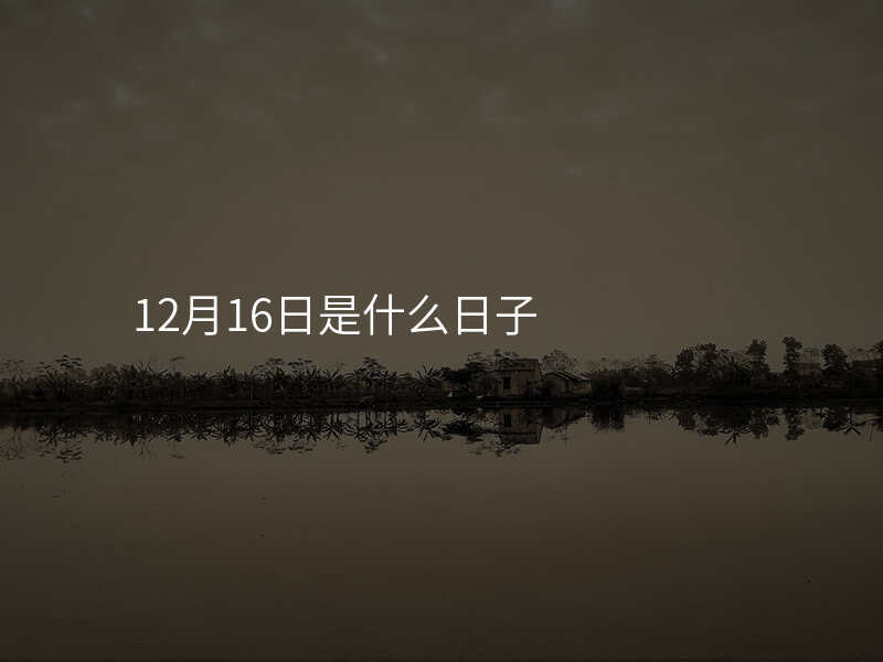 12月16日是什么日子