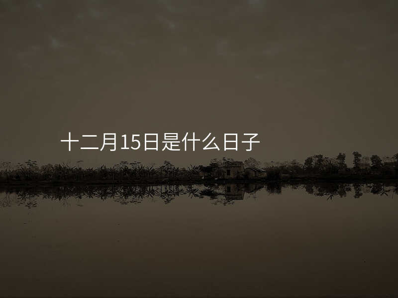 十二月15日是什么日子