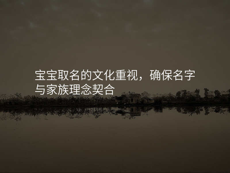 宝宝取名的文化重视,确保名字与家族理念契合