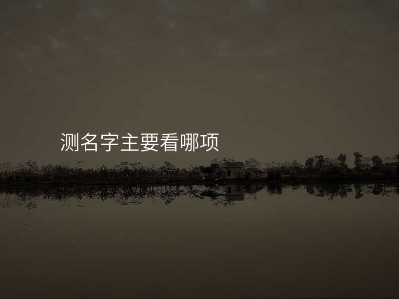 测名字主要看哪项