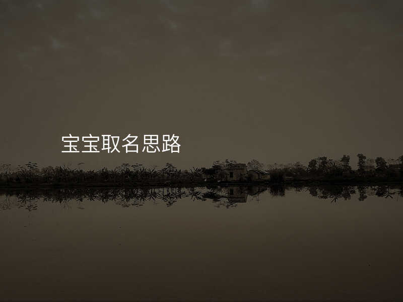 宝宝取名思路