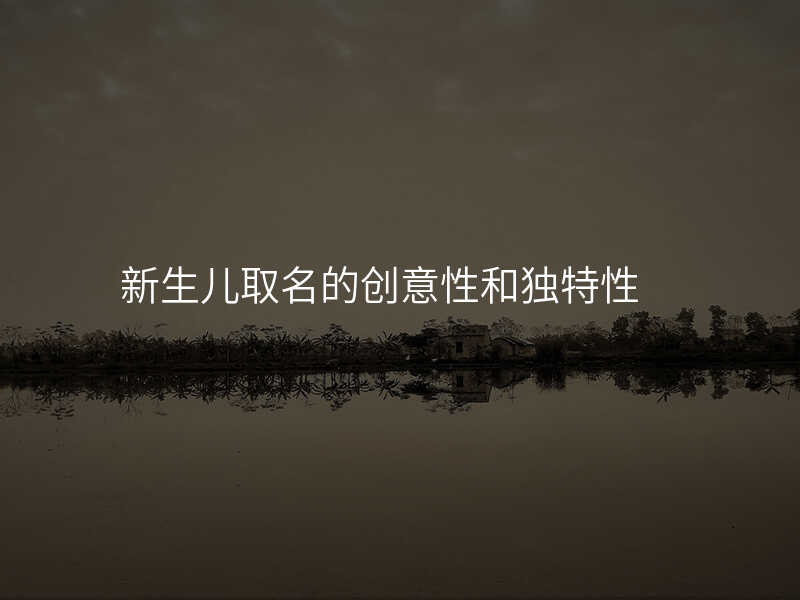 新生儿取名的创意性和独特性