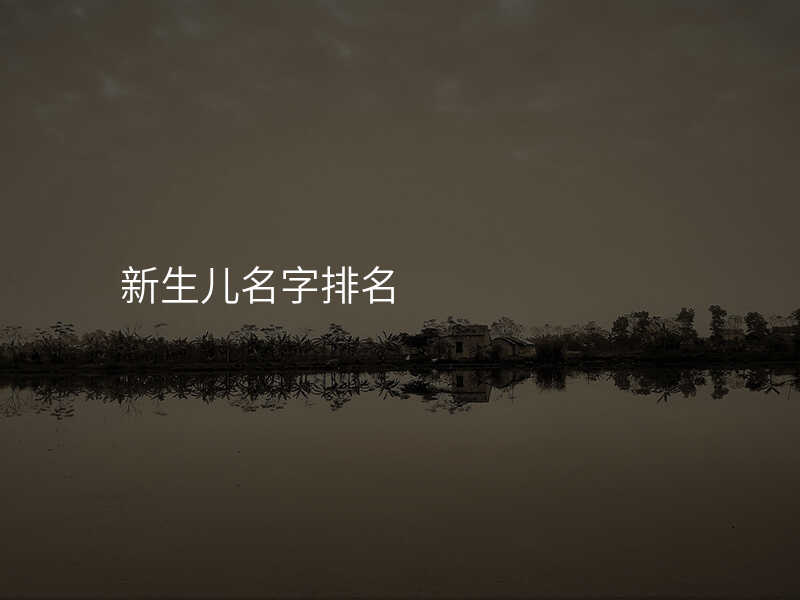 新生儿名字排名