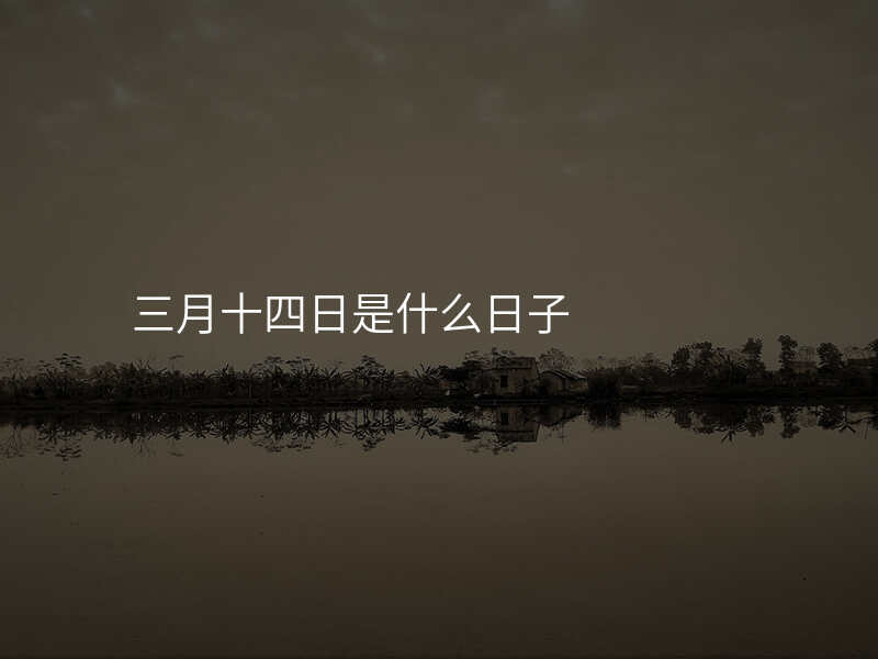 三月十四日是什么日子