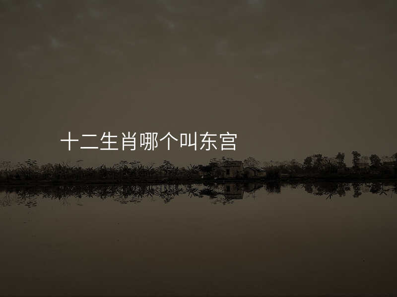 十二生肖哪个叫东宫