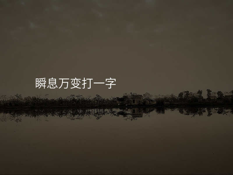 瞬息万变打一字
