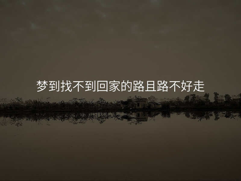 梦到找不到回家的路且路不好走