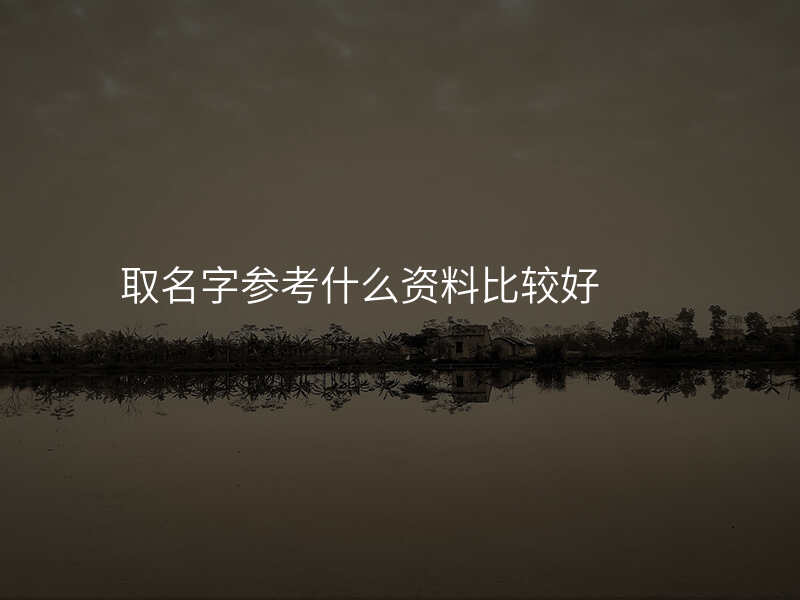 取名字参考什么资料比较好
