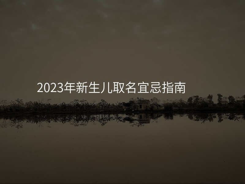 2023年新生儿取名宜忌指南