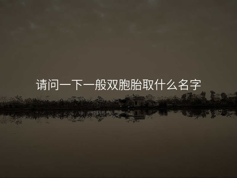 请问一下一般双胞胎取什么名字