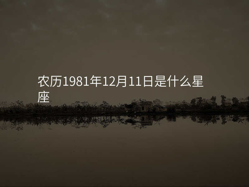 农历1981年12月11日是什么星座