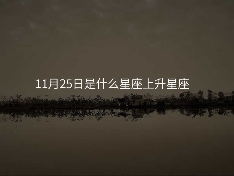 11月25日是什么星座上升星座