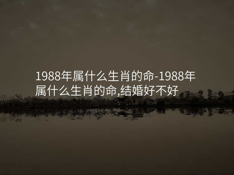 1988年属什么生肖的命-1988年属什么生肖的命,结婚好不好