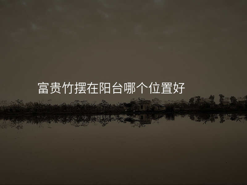 富贵竹摆在阳台哪个位置好
