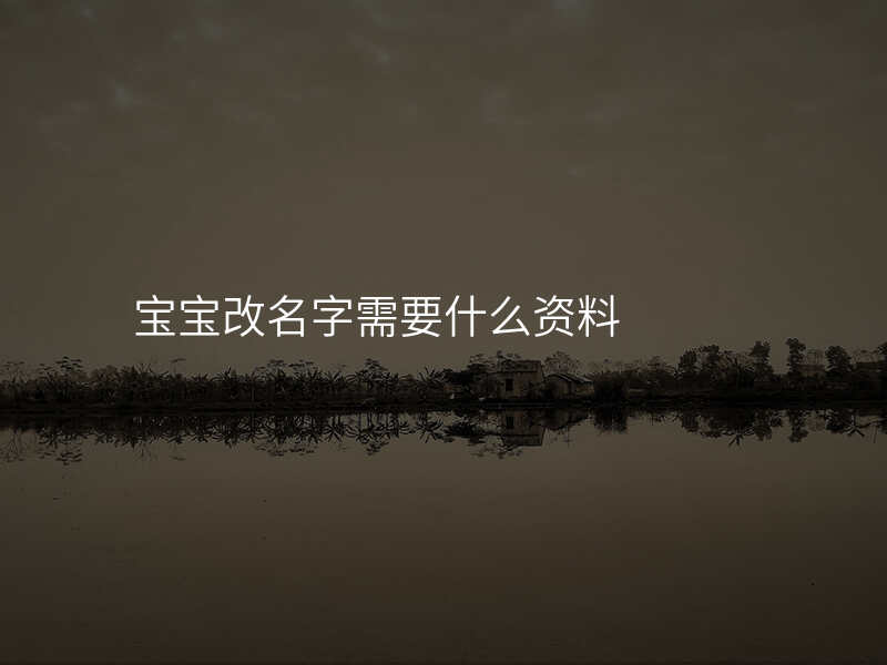 宝宝改名字需要什么资料