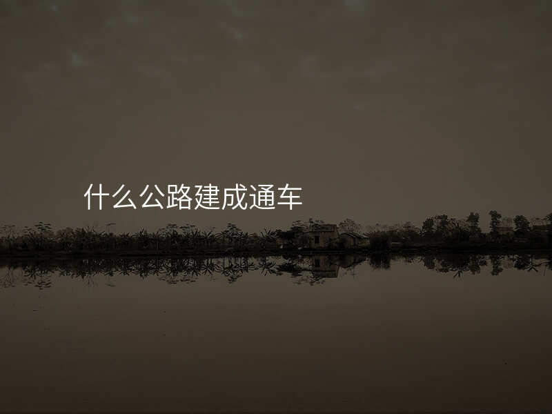 什么公路建成通车