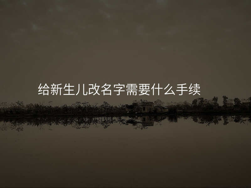 给新生儿改名字需要什么手续