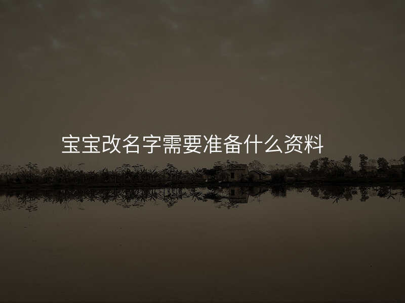 宝宝改名字需要准备什么资料