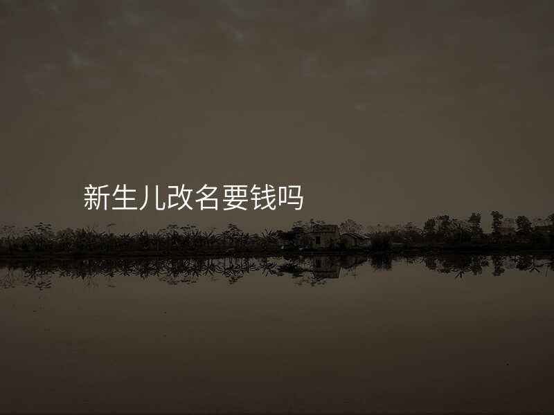 新生儿改名要钱吗
