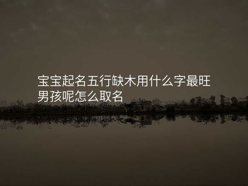 宝宝起名五行缺木用什么字最旺男孩呢怎么取名