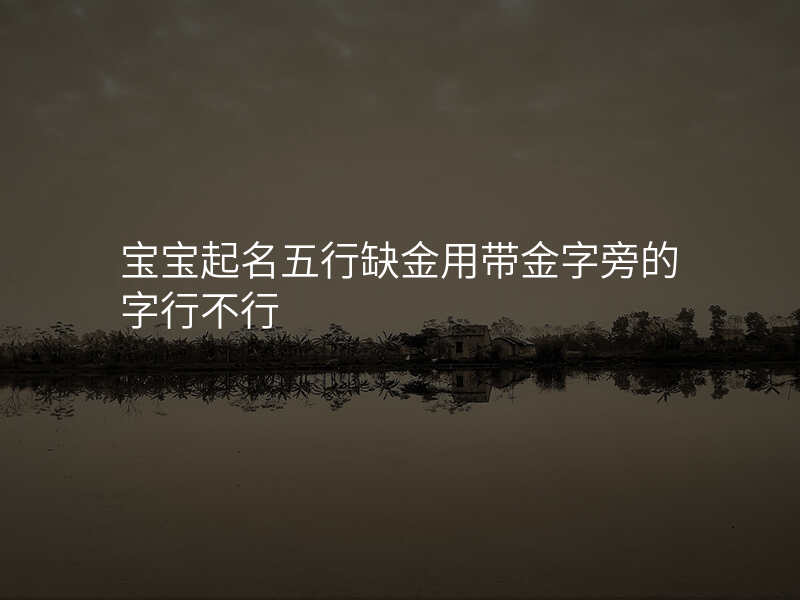 宝宝起名五行缺金用带金字旁的字行不行