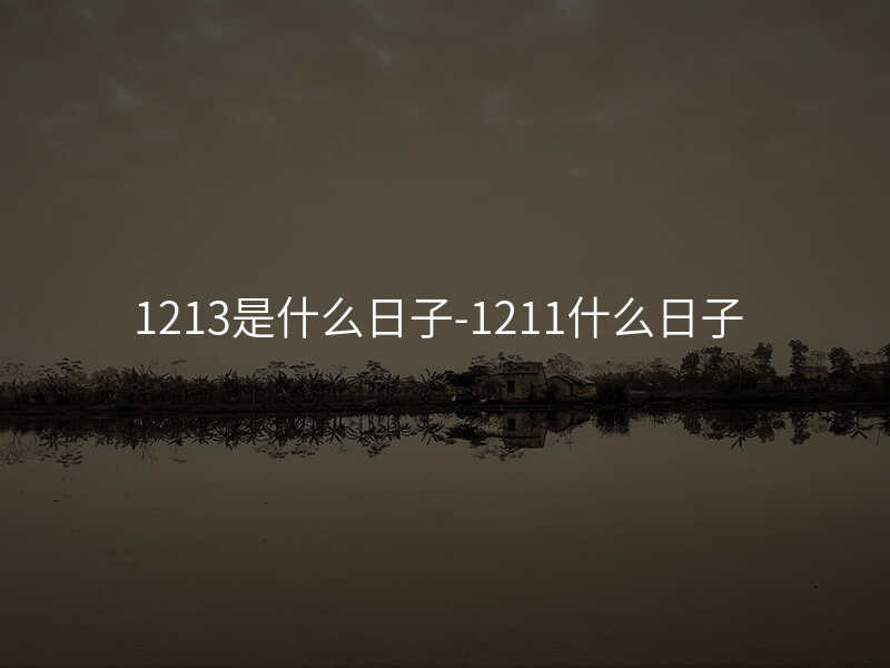 1213是什么日子-1211什么日子
