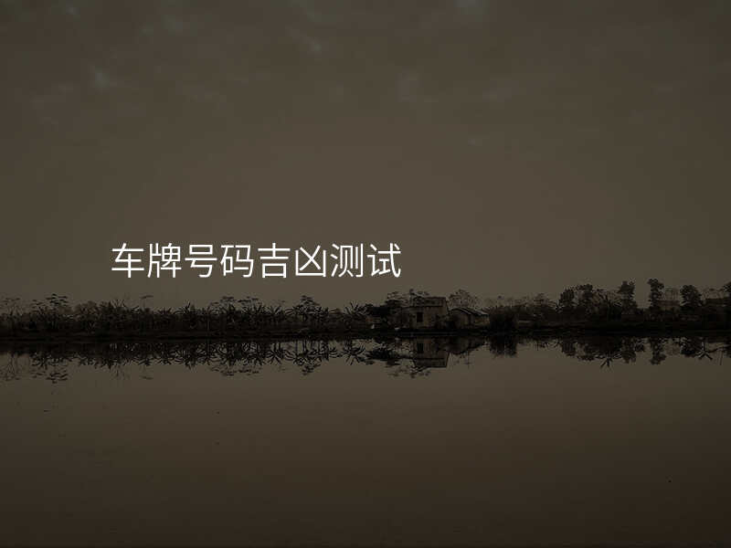 车牌号码吉凶测试