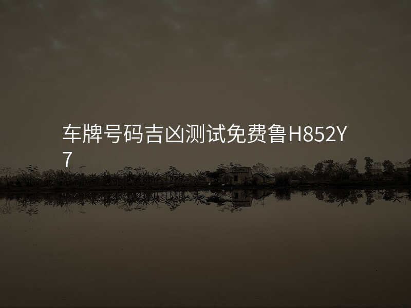 车牌号码吉凶测试免费鲁H852Y7