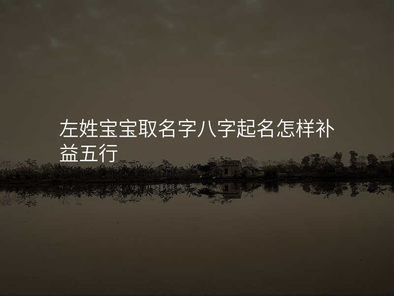 左姓宝宝取名字八字起名怎样补益五行