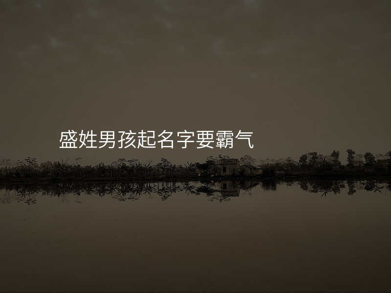 盛姓男孩起名字要霸气