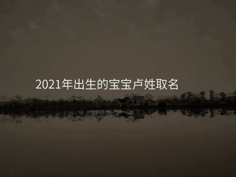 2021年出生的宝宝卢姓取名
