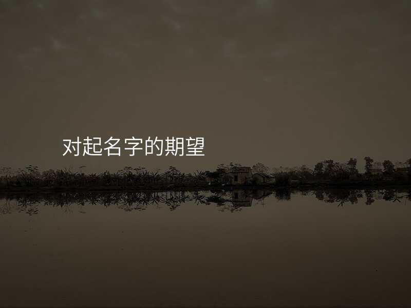对起名字的期望
