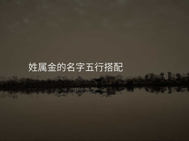 姓属金的名字五行搭配