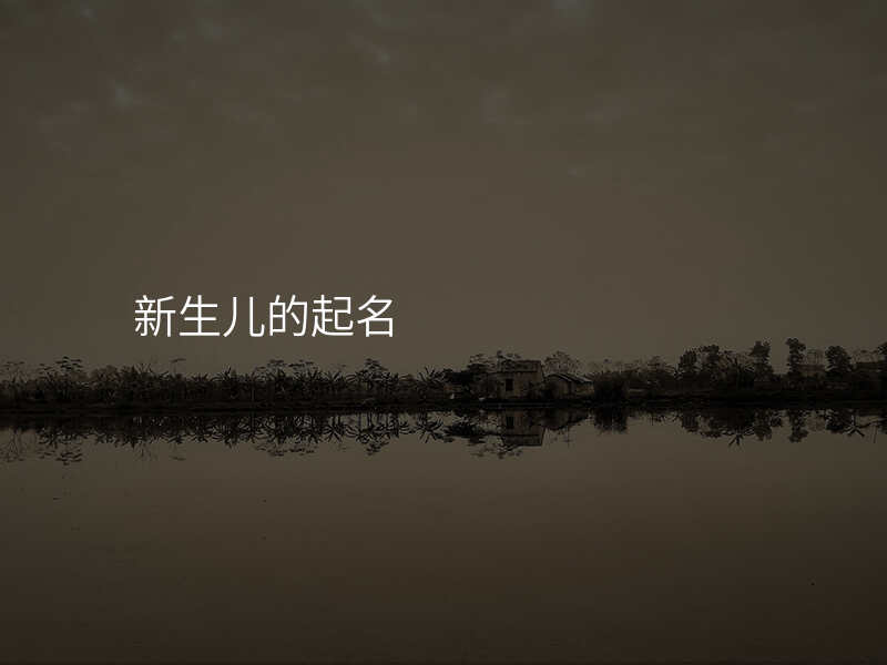 新生儿的起名