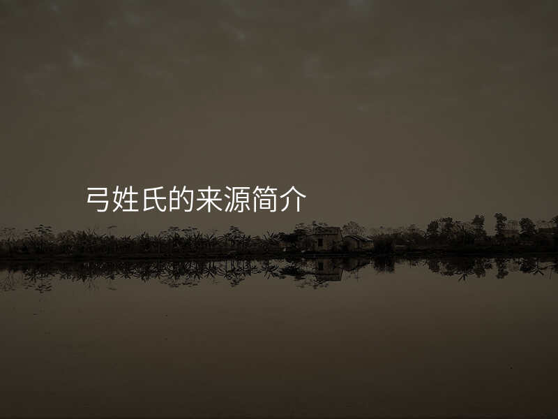 弓姓氏的来源简介