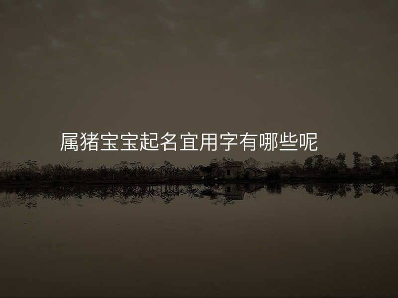 属猪宝宝起名宜用字有哪些呢