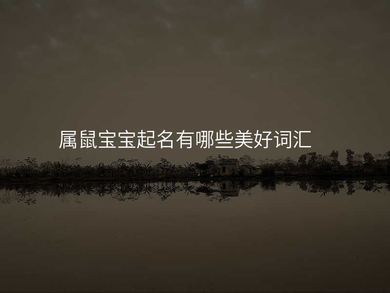 属鼠宝宝起名有哪些美好词汇