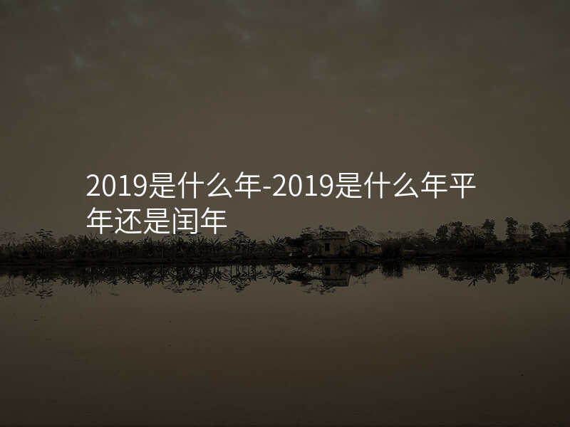 2019是什么年-2019是什么年平年还是闰年